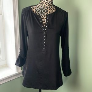 Rock & republic black, long sleeve tunic XS
